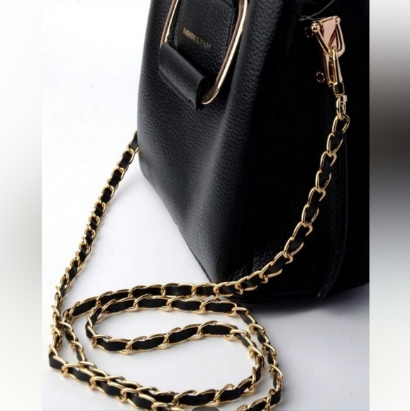 NEW Gold Tone Black Woven Purse Strap Lobster Swivel‎ Clasp- 15.4 Inch - Picture 2 of 6